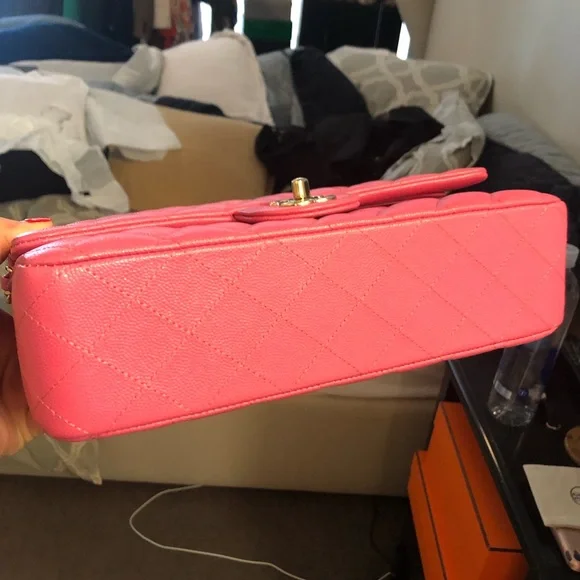 SOLD-Chanel 19c bubble gum pink medium flap - Picture 8 of 12